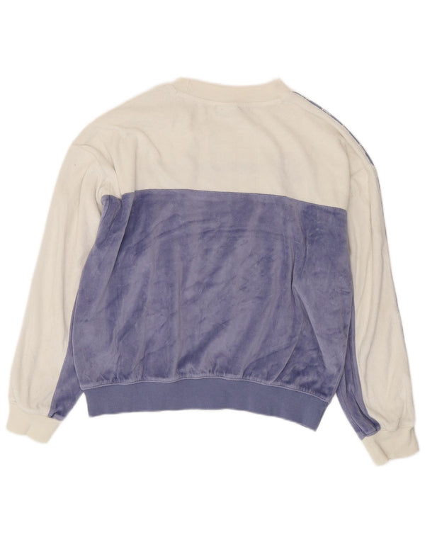 CHAMPION Dame grafisk sweatshirt Jumper UK 16 Stor hvid farveblok