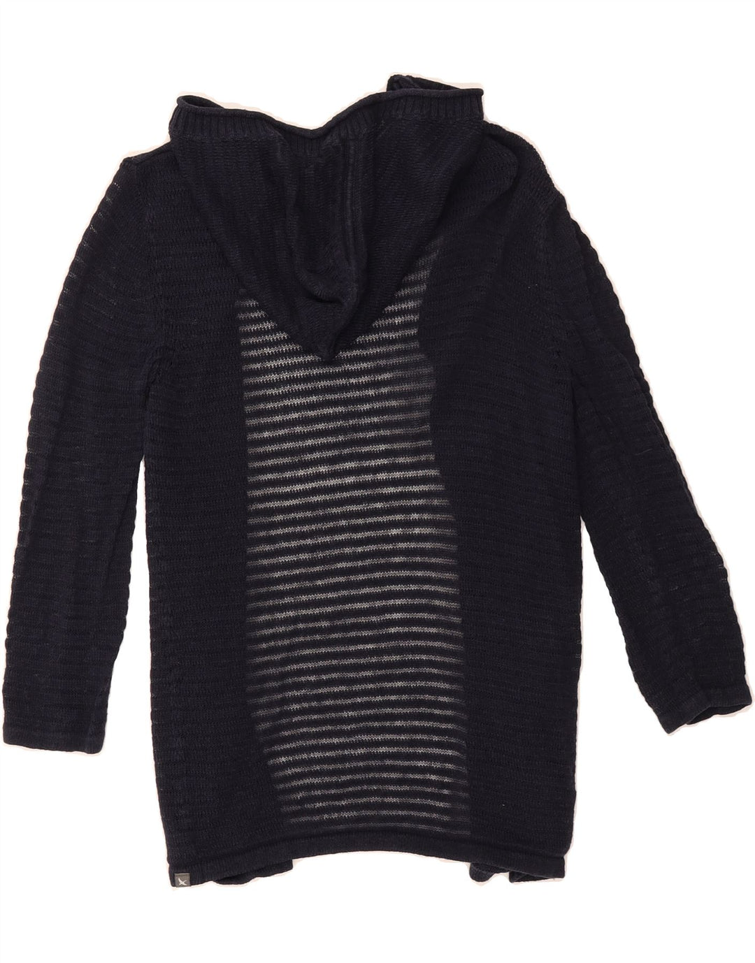EDDIE BAUER Womens Hooded Open Cardigan Sweater UK 14 Medium Navy Blue Vintage Eddie Bauer and Second-Hand Eddie Bauer from Messina Hembry 