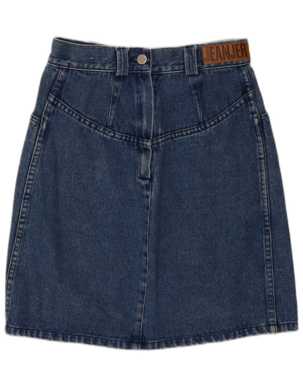 VINTAGE Womens High Waist Denim Skirt US 7/8 Medium W26  Blue Cotton