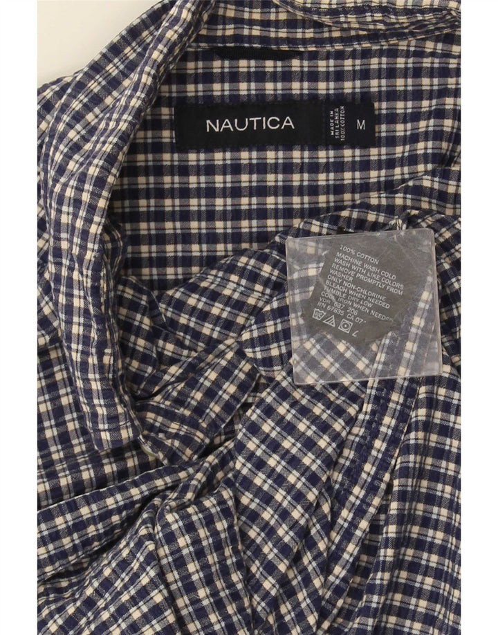 Nautica Kortærmet Herreskjorte Medium Marineblå Gingham Bomuld