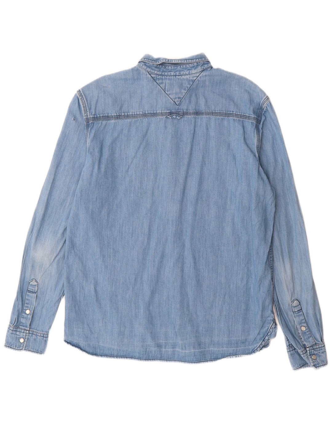 Tommy Hilfiger Herre Denim Skjorte Stor Blå Bomuld
