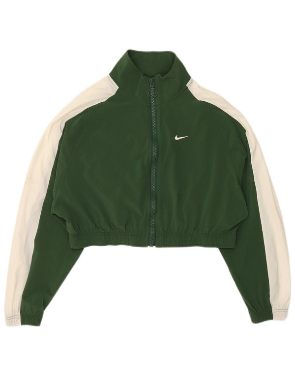 Nike Womens Crop træningsdragt topjakke UK 10 Small Green Colourblock