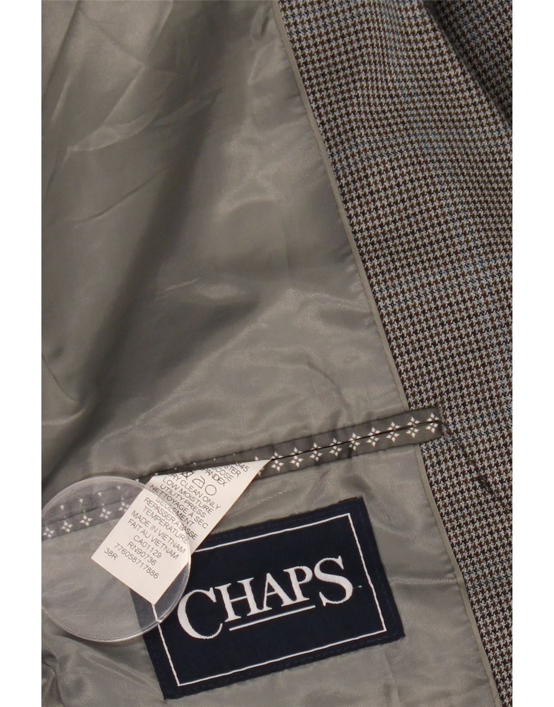 CHAPS Herre 2-knaps blazerjakke UK 38 Medium Grey Houndstooth Polyester