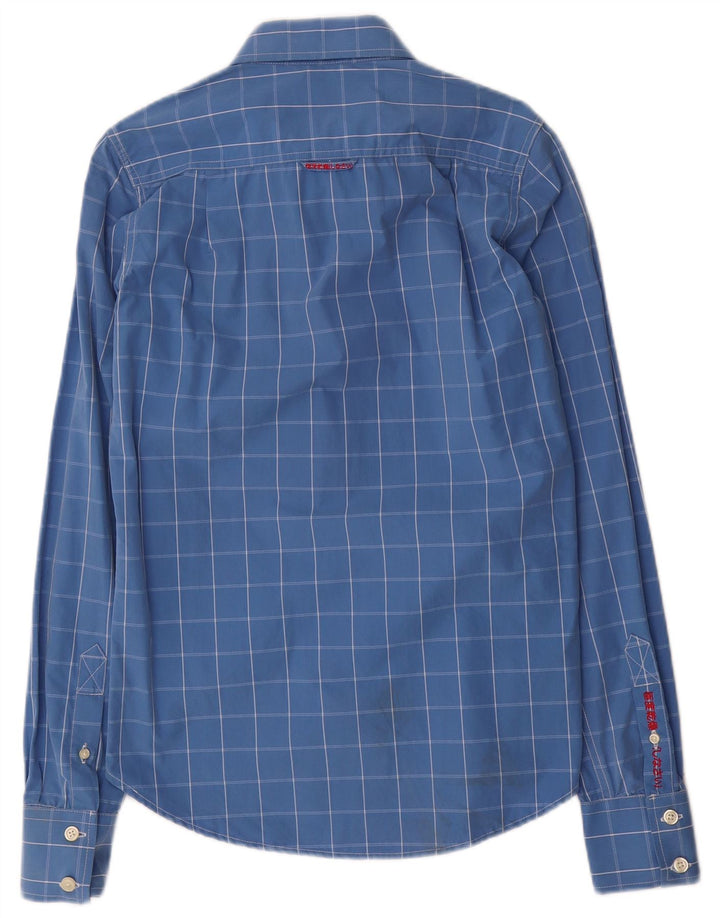 Superdry herreskjorte lille blå ternet bomuld