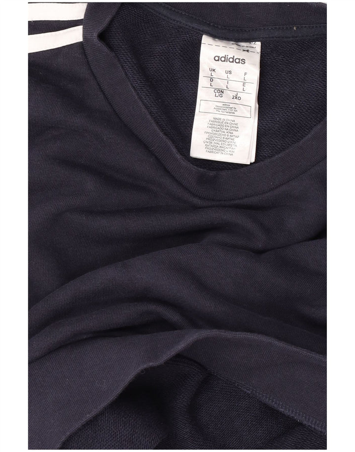 Adidas Sweatshirt til mænd, stor marineblå bomuld
