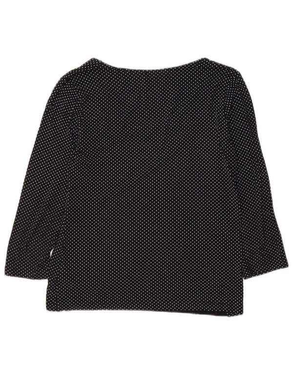Hobbs Dame Top 3/4 ærme UK 10 Small Black Spotted Viscose