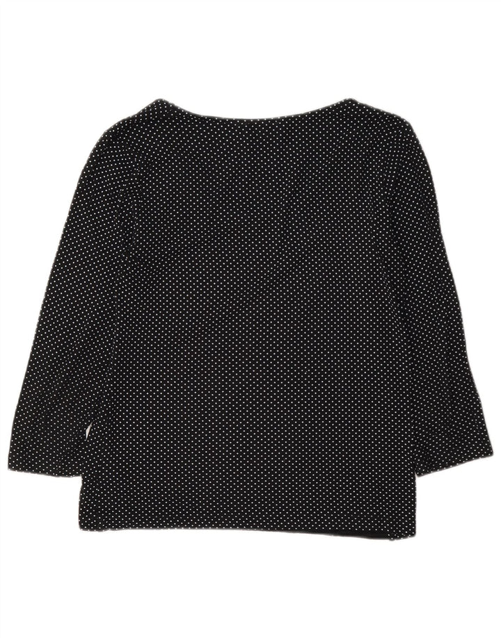 Hobbs Dame Top 3/4 ærme UK 10 Small Black Spotted Viscose