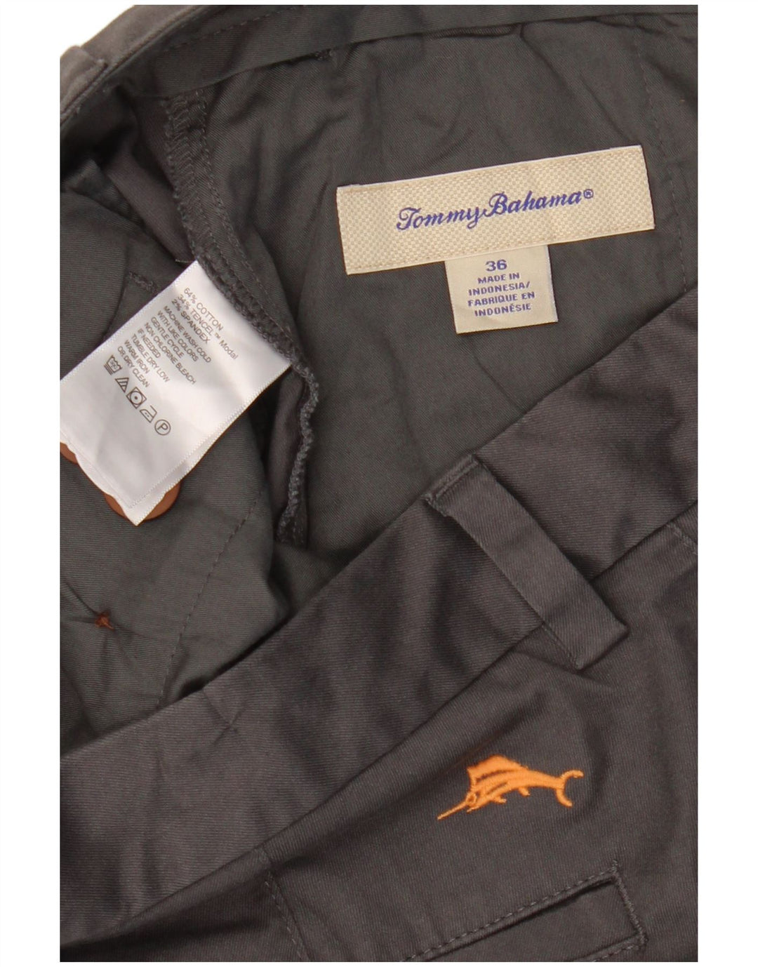 Tommy Bahama Herre Cargo Shorts W36 Large Grå Bomuld