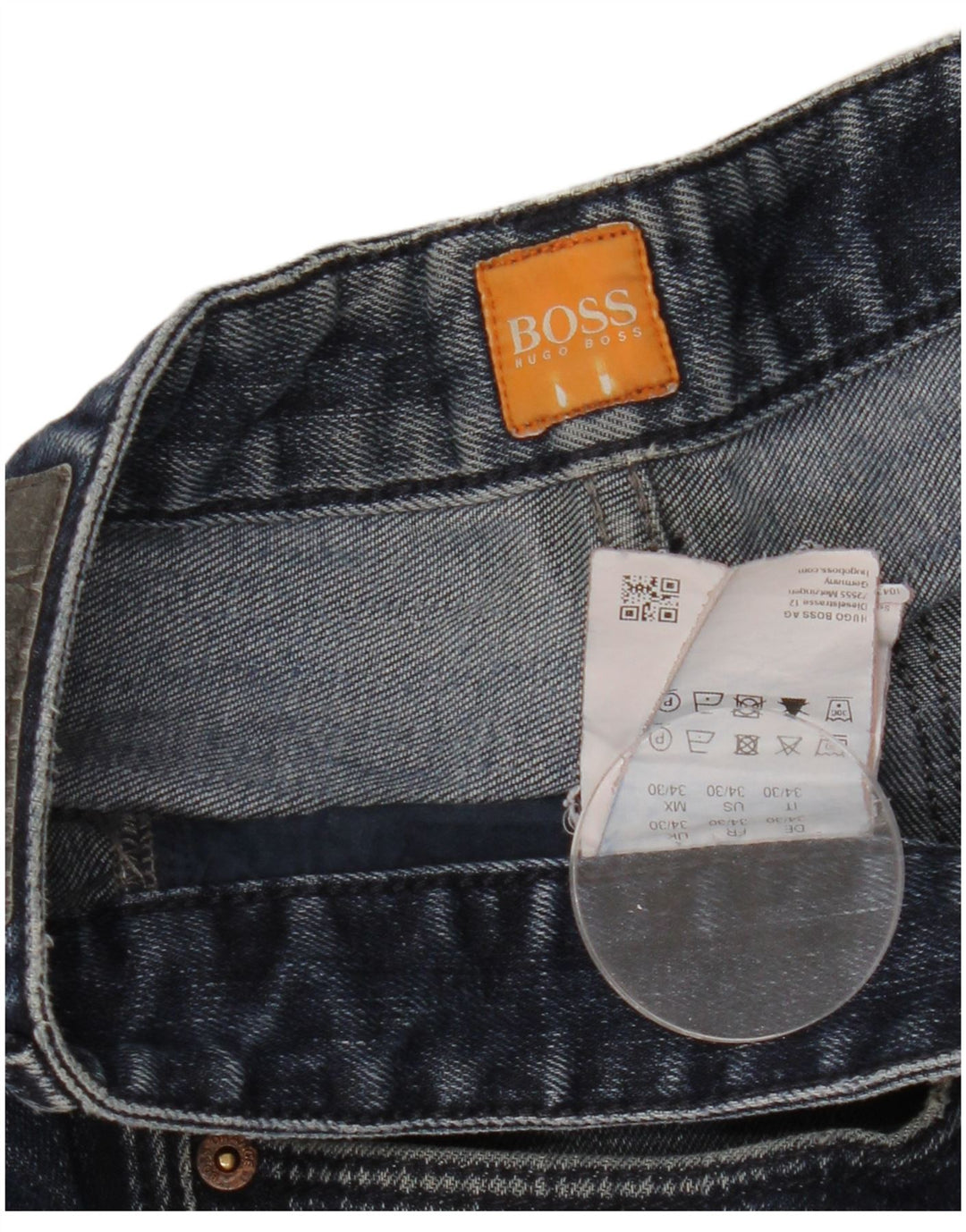 HUGO BOSS Straight jeans til mænd W34 L27 blå bomuld