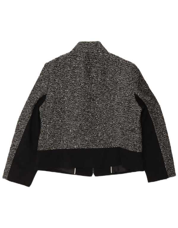Marks & Spencer Bomberjakke til kvinder UK 14 Large Grå Flecked Polyester