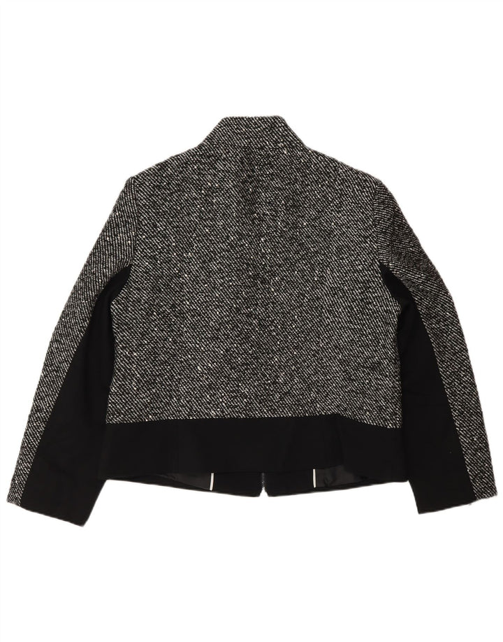 Marks & Spencer Bomberjakke til kvinder UK 14 Large Grå Flecked Polyester