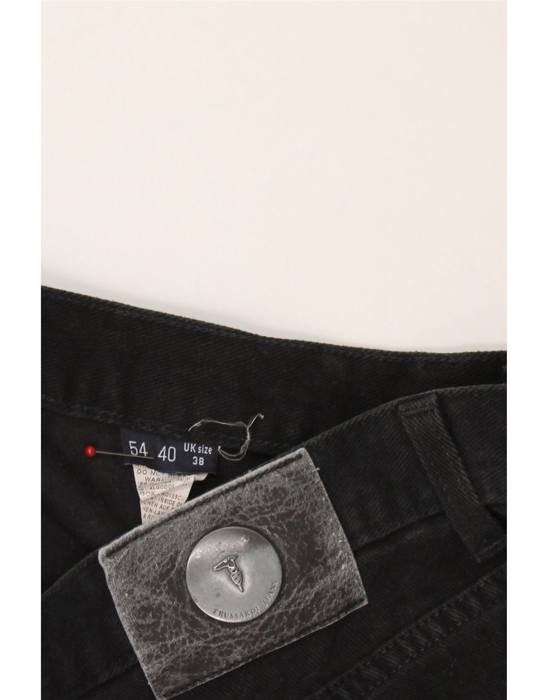 TRUSSARDI Mens Straight Jeans W38 L31 Black Cotton Vintage Trussardi and Second-Hand Trussardi from Messina Hembry 