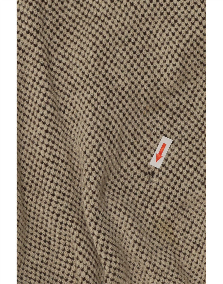 Bizzarro Herre Button Neck Jumper Sweater IT 48 Medium Beige Flecked