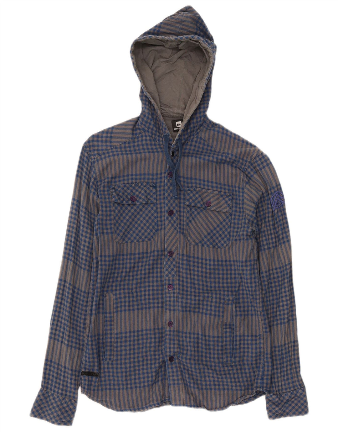 Quiksilver herre skovhugger flannel skjorte lille blå Gingham bomuld