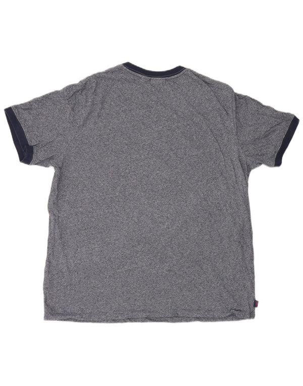 Superdry T-shirt top til mænd 2XL marineblå flækket bomuld