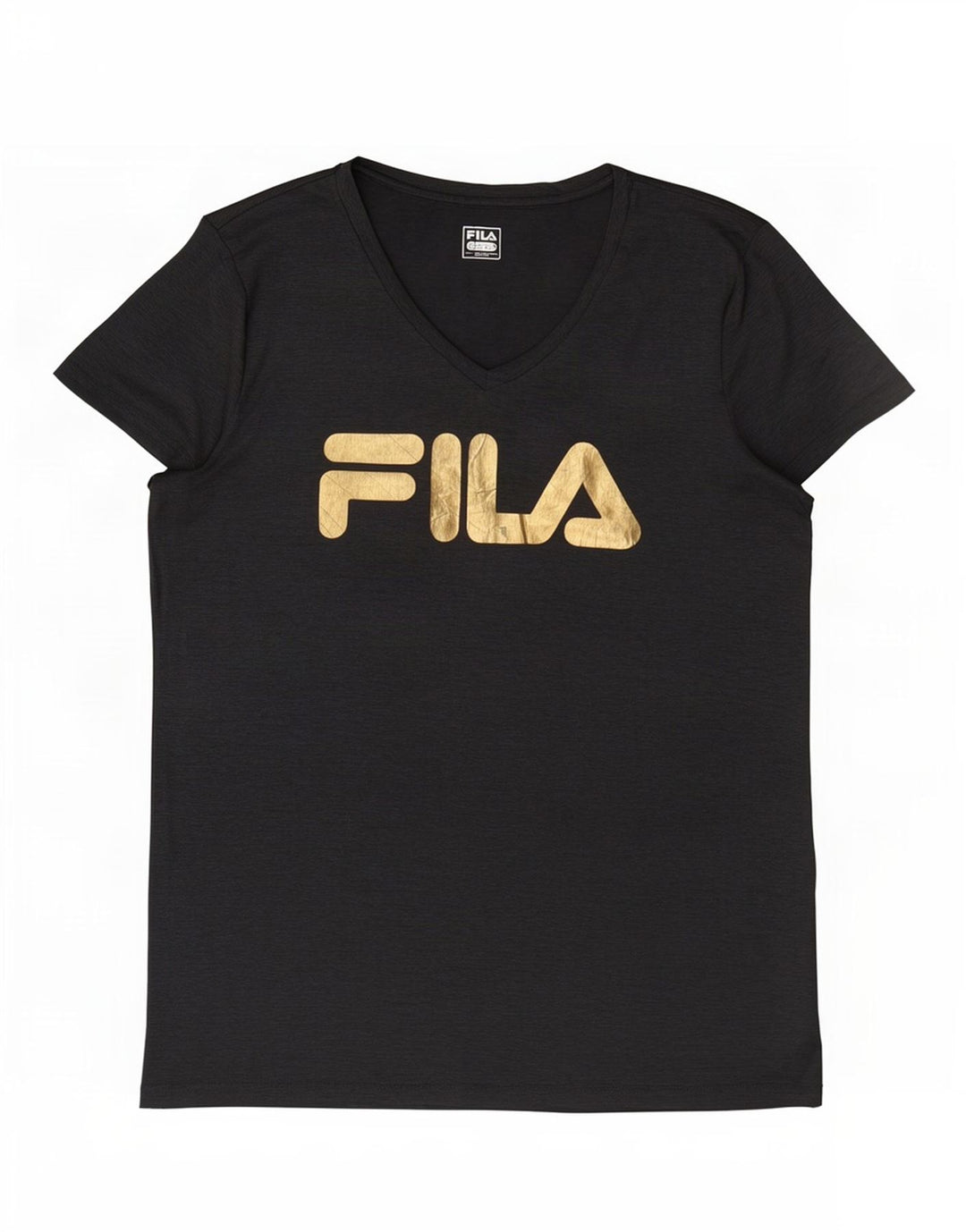 Fila Grafisk T-shirt top til kvinder DK 16 Stor grå flækket polyester