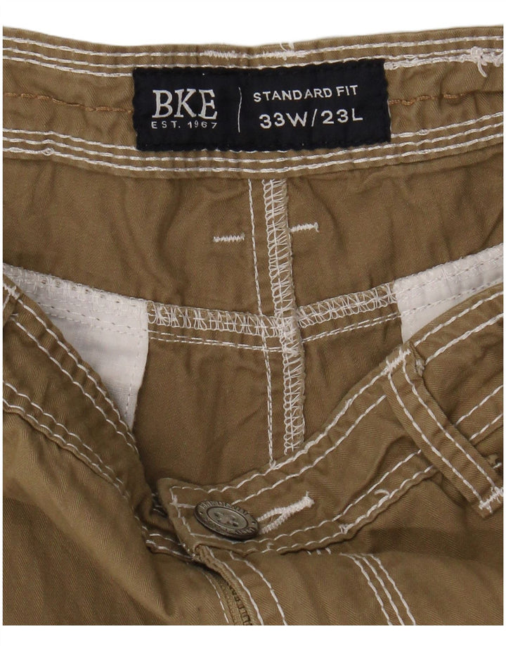 BKE Mens Standard Fit Chino Shorts W33 Medium Khaki Cotton