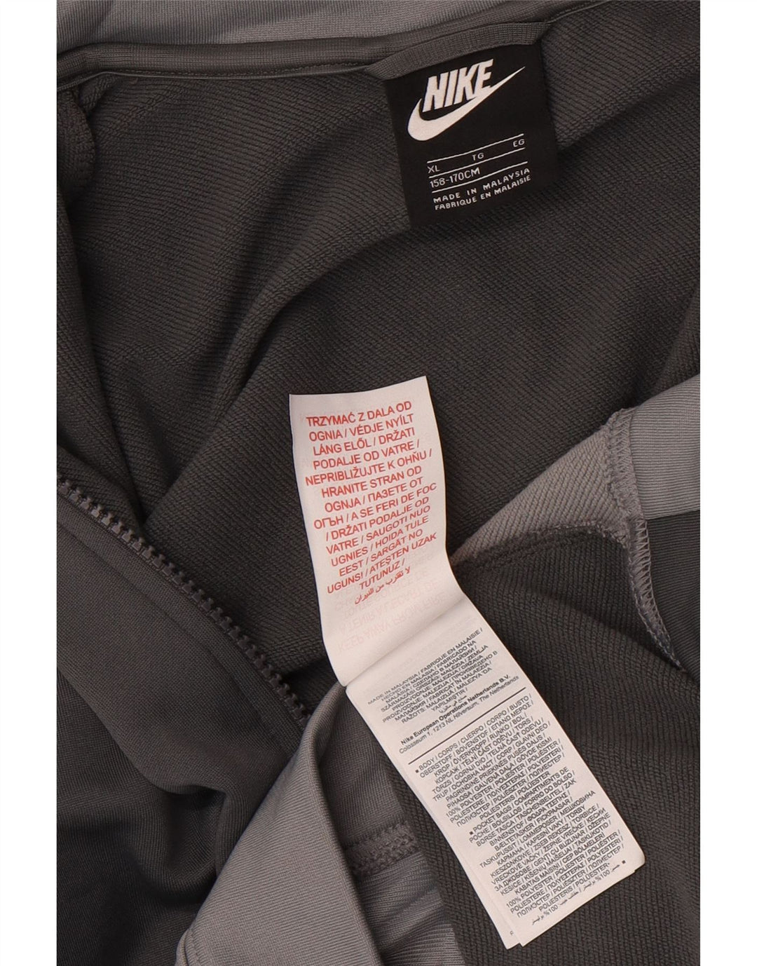 Nike træningsdragt topjakke til drenge 13-14 år XL Grå Colourblock Polyester
