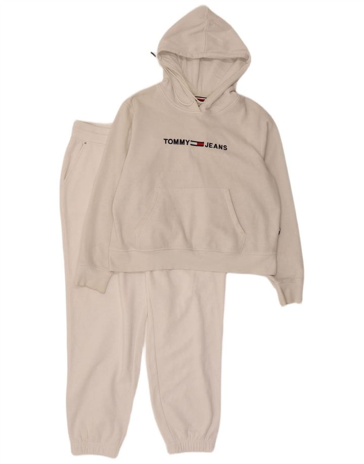 Tommy Hilfiger Graphic Full Tracksuit til kvinder UK 14 Medium White Cotton
