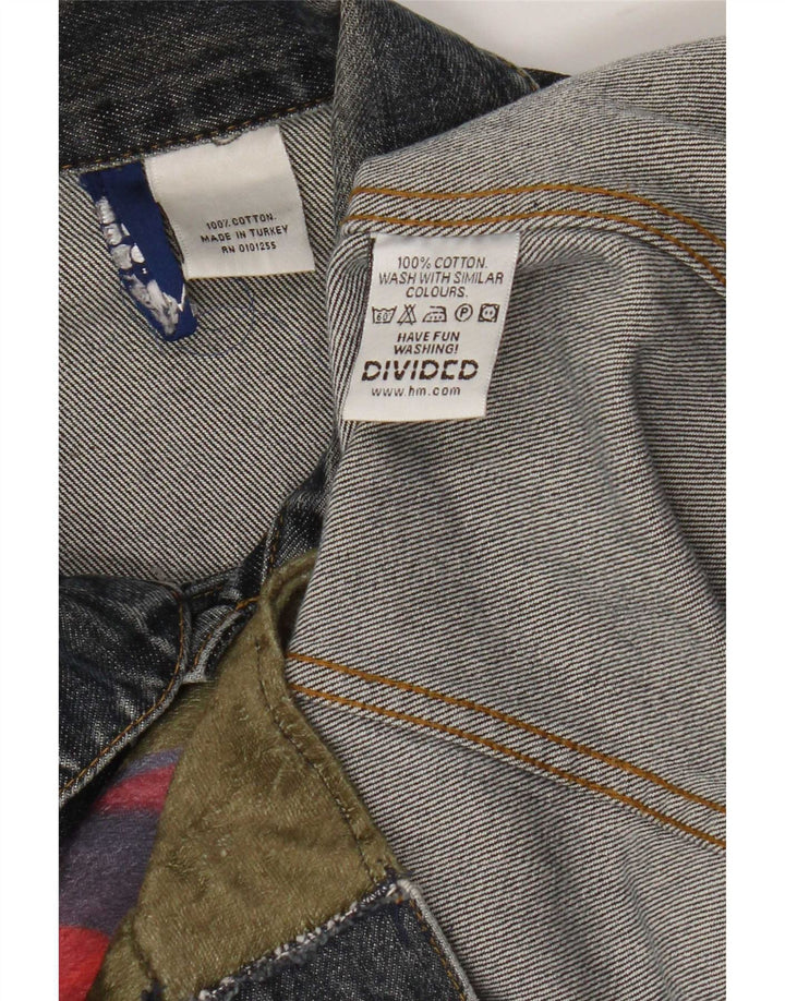 Divided Womens By H&M denimjakke UK 14 Medium Blue Floral Cotton