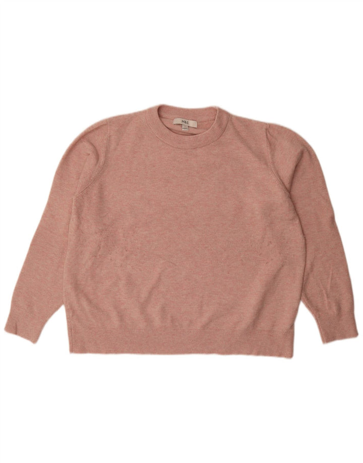 Marks & Spencer Dame Oversized Crew Neck sweater UK 16 Large Pink