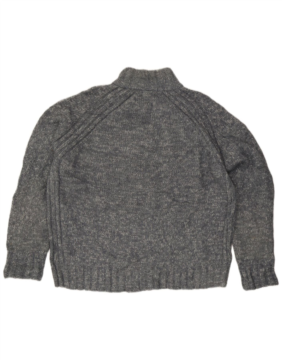 Marks & Spencer Herre Blue Harbor Zip Neck Jumper Sweater XL Grå Flecked