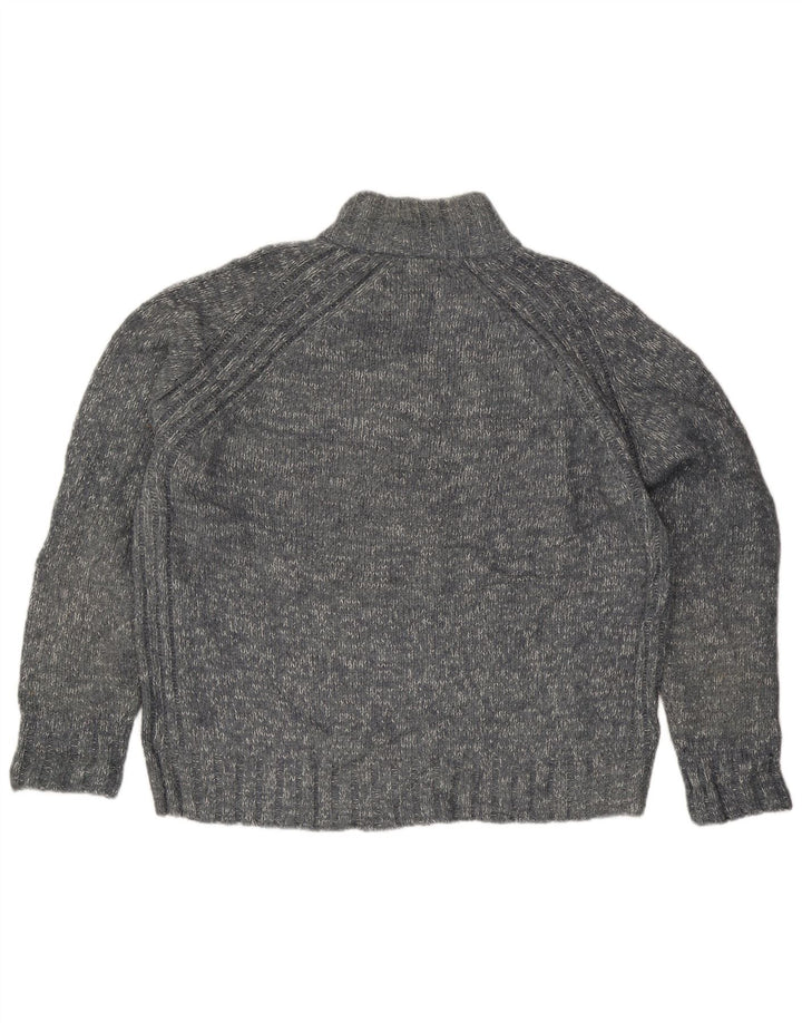 Marks & Spencer Herre Blue Harbor Zip Neck Jumper Sweater XL Grå Flecked