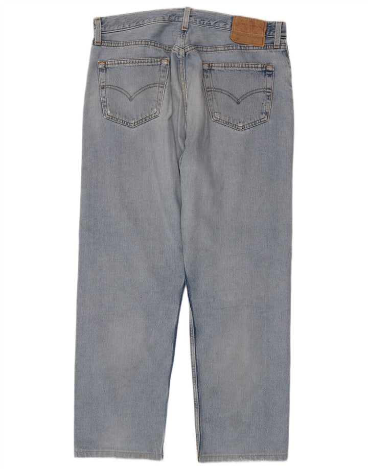 Levi's Herre 501 Distressed Straight Jeans W36 L28 Blå Bomuld
