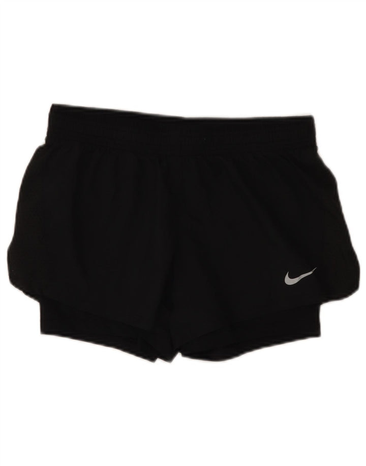 NIKE Dri Fit sportsshorts til kvinder UK 10 Lille sort polyester