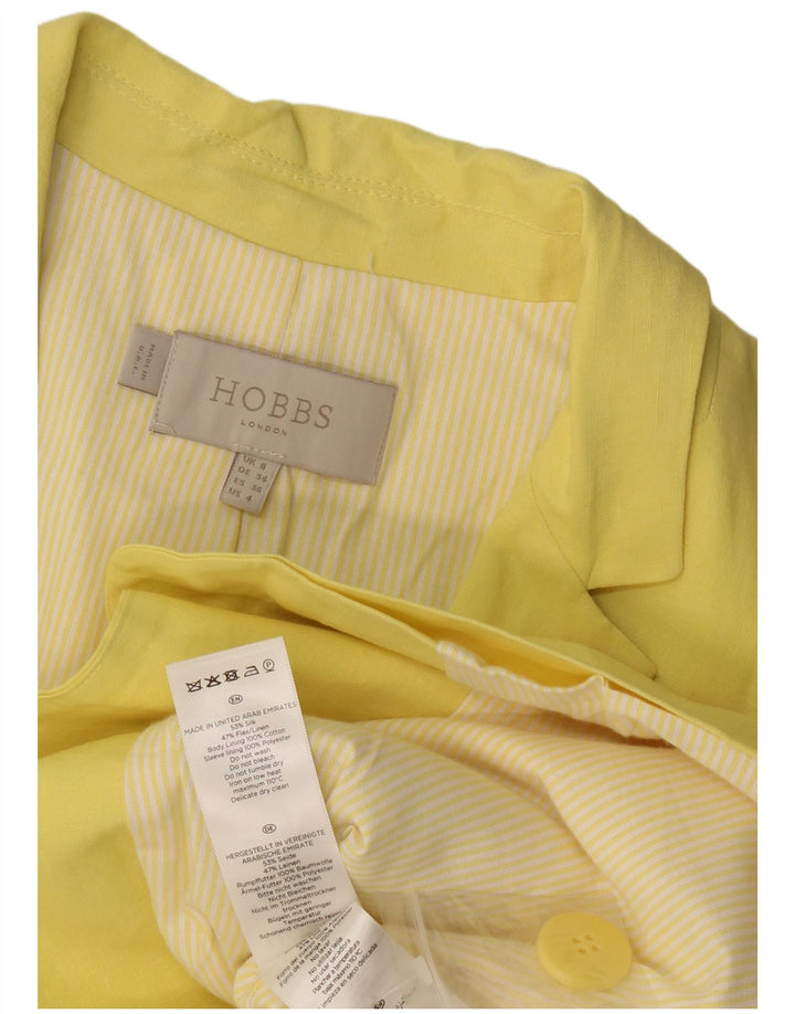 Hobbs Dame 1 Knap Blazer Jacket UK 8 Small Yellow Silk