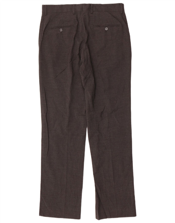 Zara Straight Suit Bukser til mænd EU 42 Large W32 L33 Grå Polyester