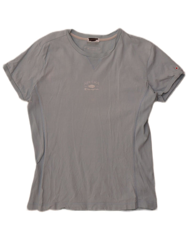 Champion Womens Crop T-Shirt Top UK 18 XL Blå