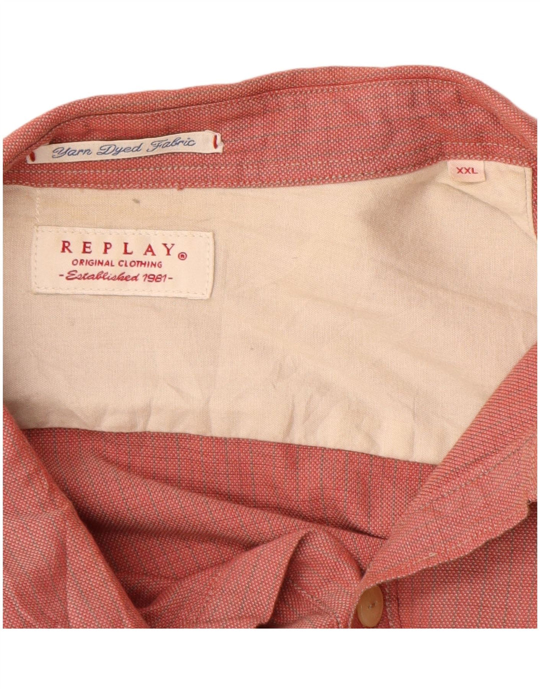 REPLAY Herreskjorte 2XL Rød ternet bomuld