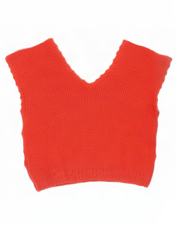 Vintage Dame Vest Tank Top UK 16 Large Red