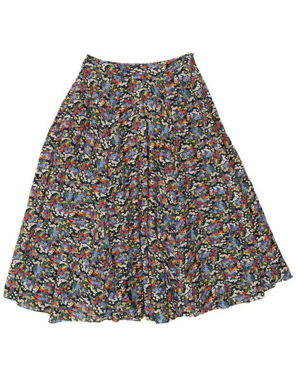 Boden Womens Flared Skirt UK 10 Small W29 Multicolored Floral Bomuld