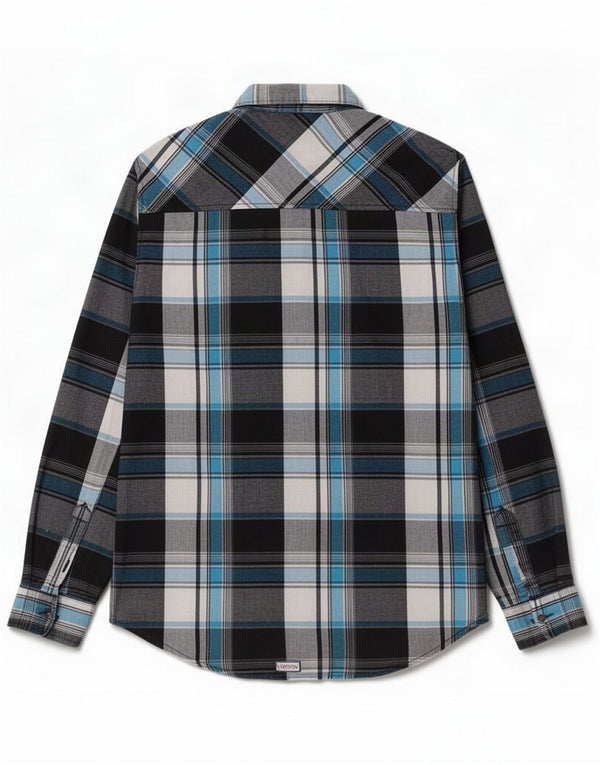 Hurley drenge flannelskjorte 15-16 år Large Blue Plaid Cotton