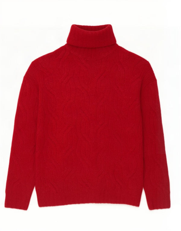 Marks & Spencer Womens Oversized Roll Neck Jumper Sweater UK 6 XS Red