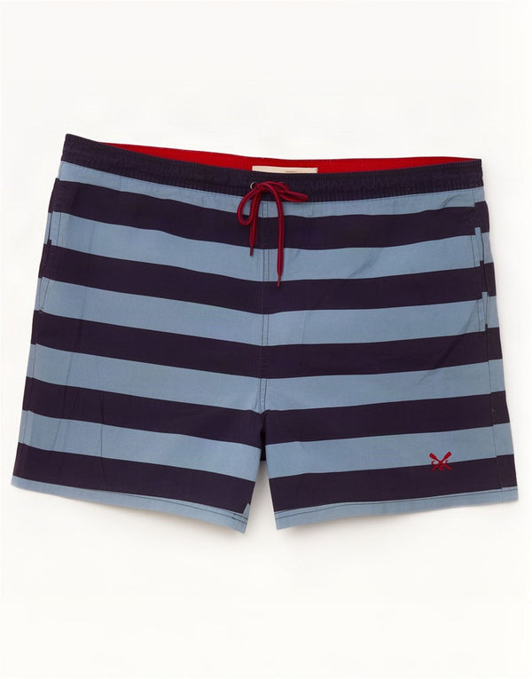 Besætningstøj Herre badeshorts Store marineblå stribet polyester