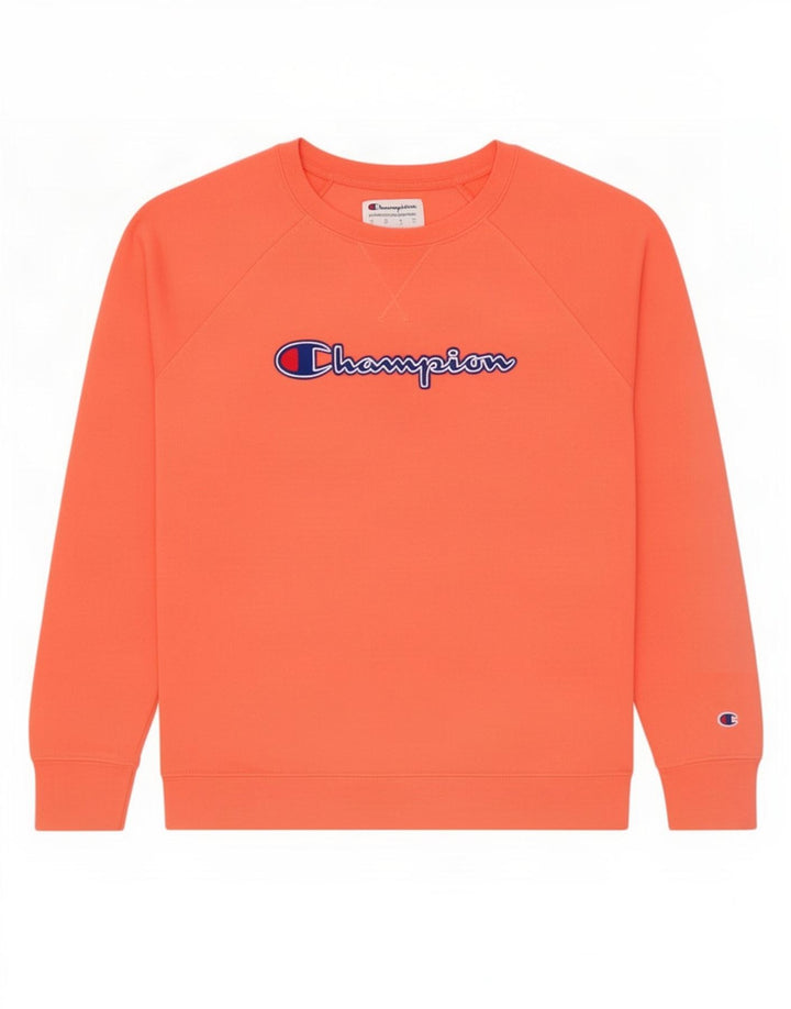 Champion Dame Grafisk Sweatshirt Jumper UK 14 Medium Pink Polyester