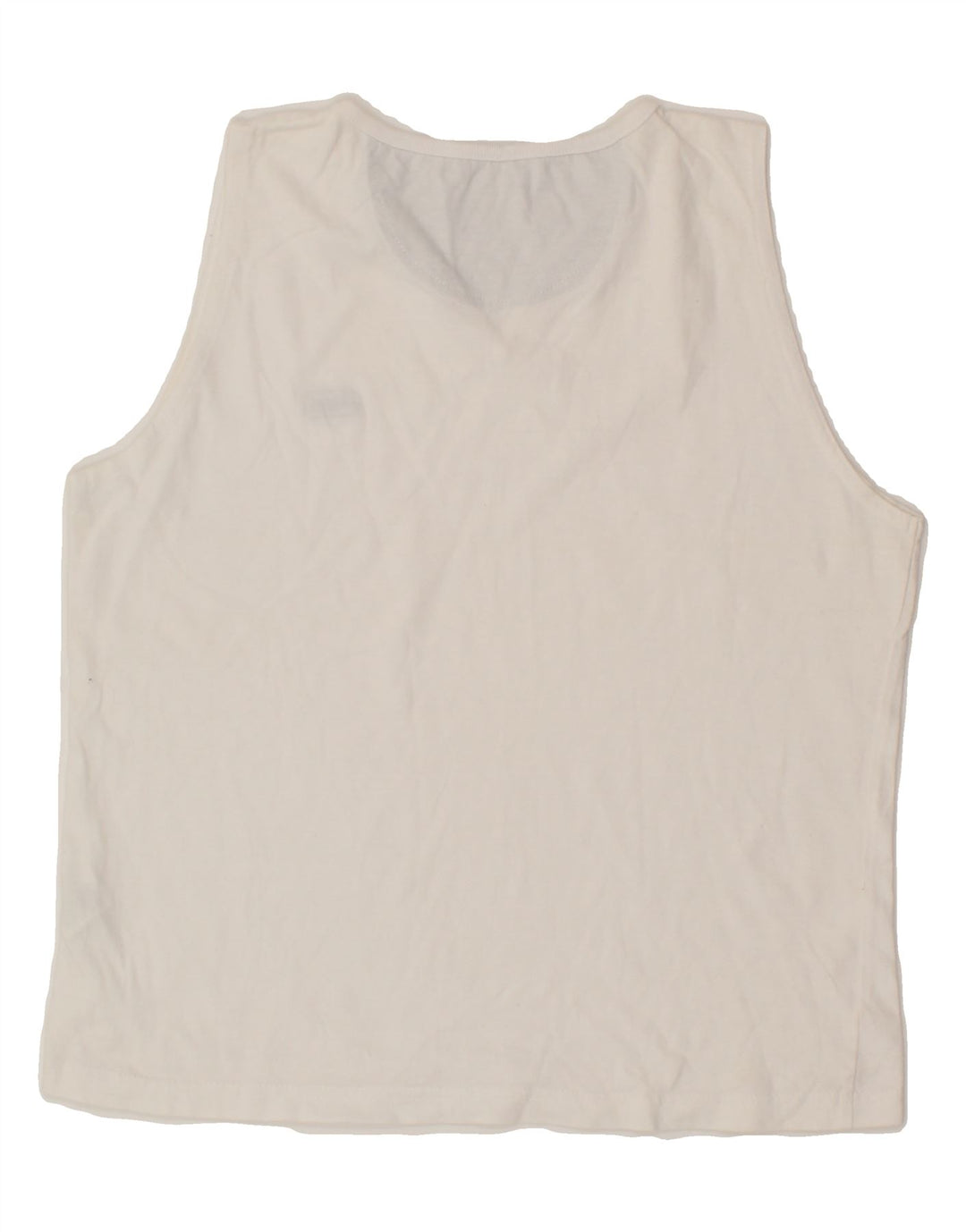 ASICS Womens Vest Top UK 14 Large White Cotton Vintage Asics and Second-Hand Asics from Messina Hembry 