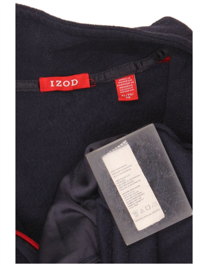 IZOD Fleece Jumper med lynlås til mænd XL Marineblå Colourblock Polyester