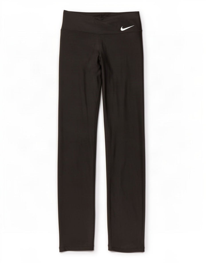 Nike Dame Dri Fit Leggings UK 14 Medium Sort Polyester