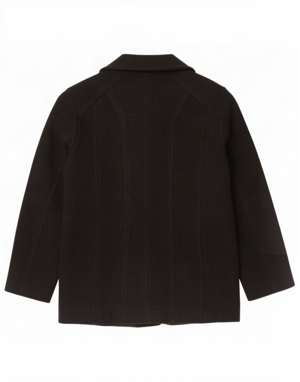 London Fog Womens Pea Coat UK 16 Large Black Wool