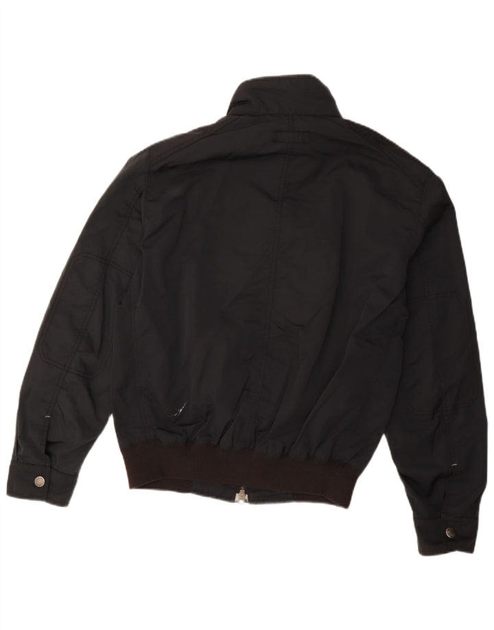Massimo Dutti Herre Bomber Jacket UK 40 Large Black Polyacrylic