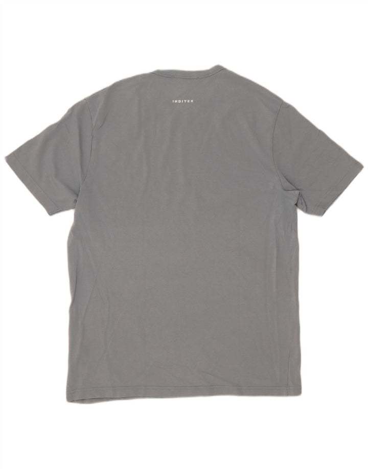 Zara Herre T-Shirt Top Stor Blå