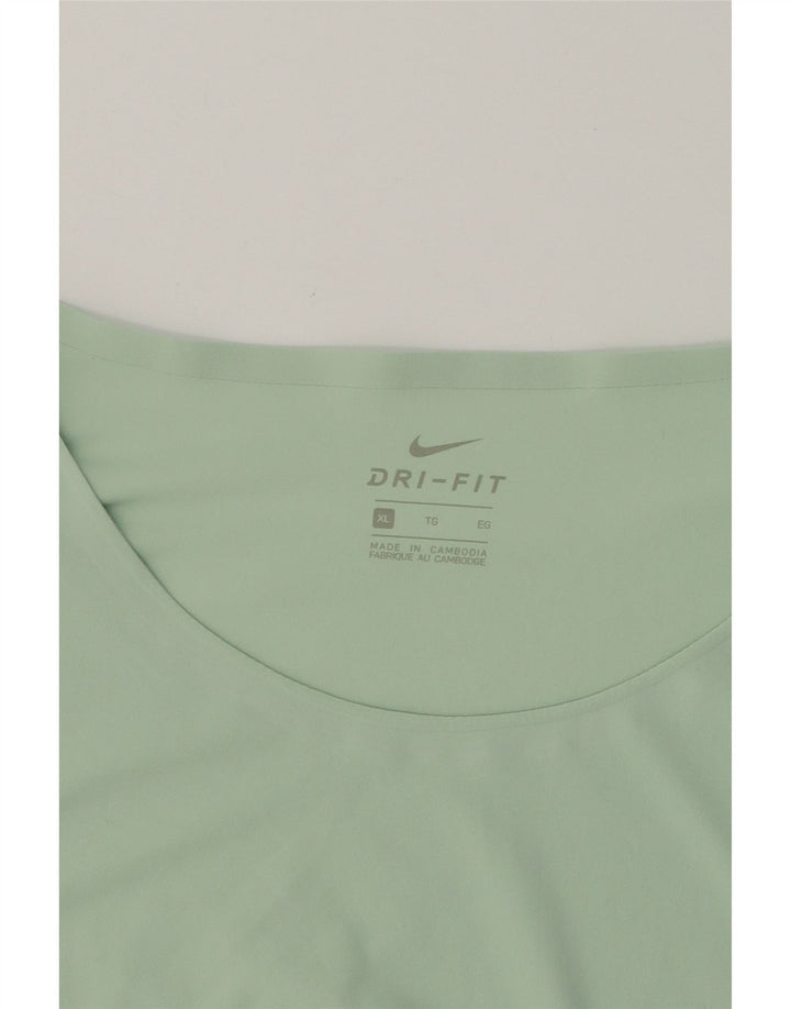 NIKE Womens Dri Fit Top Long Sleeve UK 18 XL Green Polyester Vintage Nike and Second-Hand Nike from Messina Hembry 