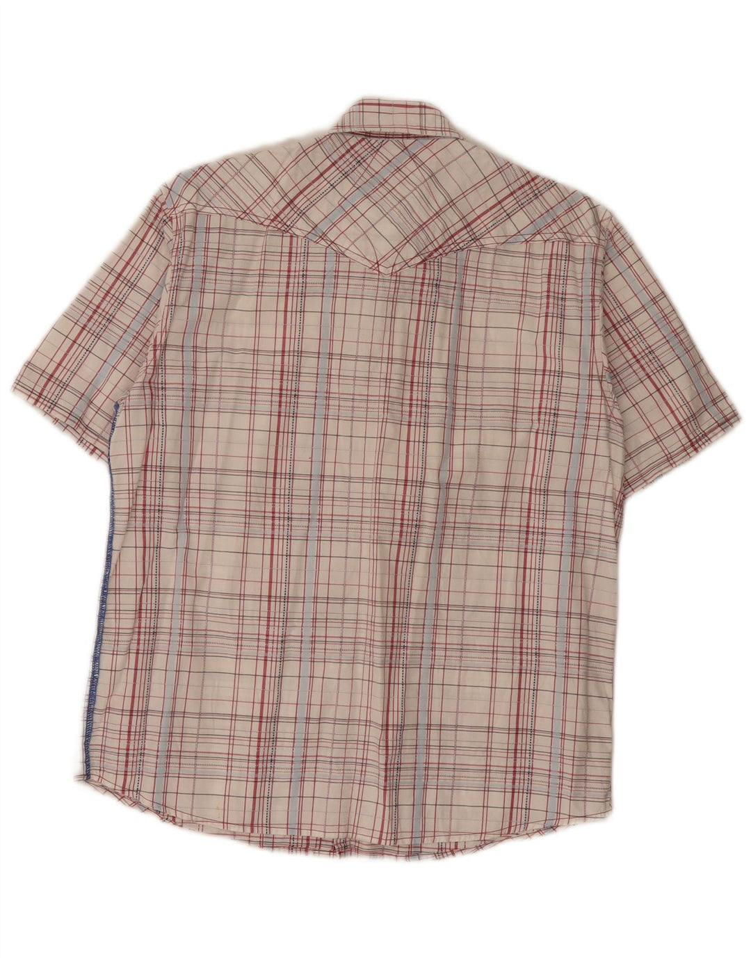 Wrangler kortærmet herreskjorte med normal pasform Medium hvid plaid bomuld