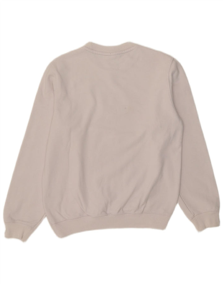 Lacoste Herre grafisk sweatshirt trøje størrelse 3 Lille hvid bomuld