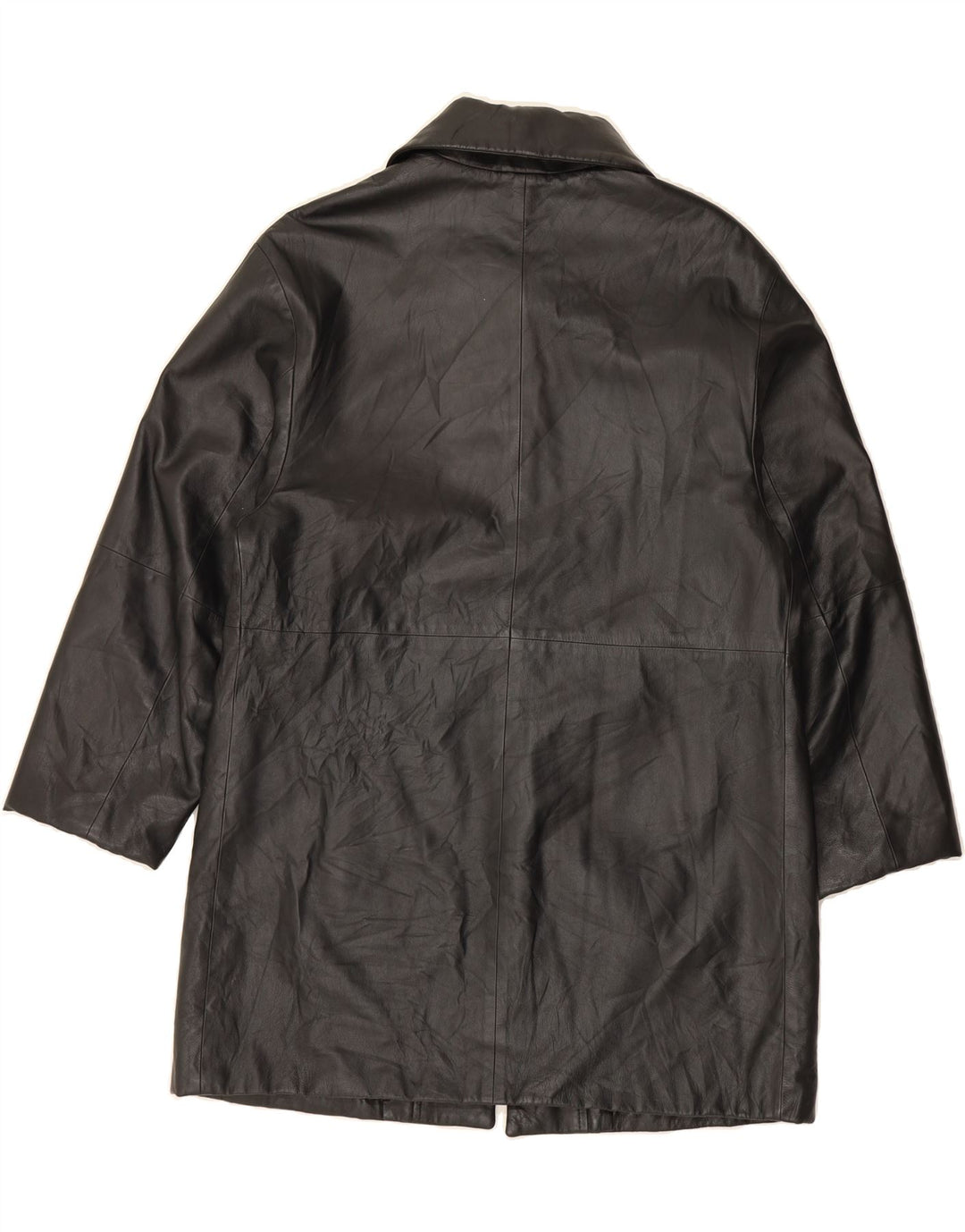 VITTORIO FORTI Womens Leather Coat EU 42 Large Black Vintage Vittorio Forti and Second-Hand Vittorio Forti from Messina Hembry 
