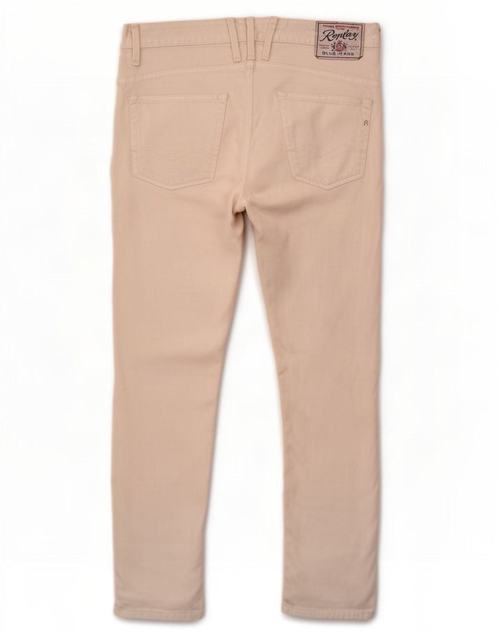 Replay Herre Jeto Straight Jeans W32 L31 Hvid Bomuld